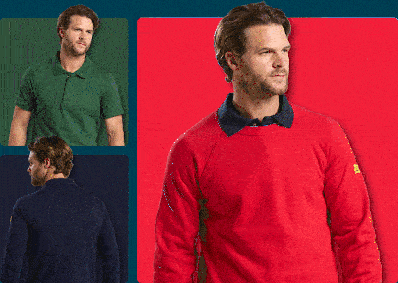 Animación de un modelo luciendo diferentes estilos y combinaciones de colores de ropa laboral ESD. Animación de un modelo luciendo diferentes estilos y combinaciones de colores de ropa laboral ESD.